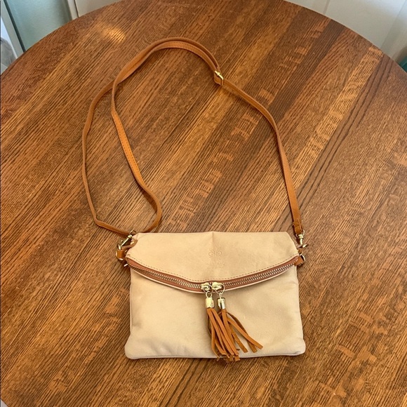 VERA PELLE Cream Crossbody Bag - Picture 2 of 9
